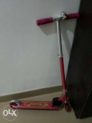 Pink And Silver Razor Kick Scooter