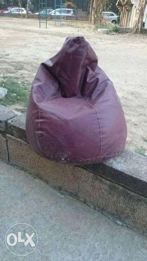 Purple Leather Bean Bag