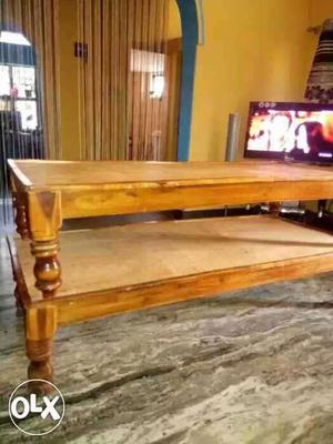 Rectangular Two Beige Wooden Table