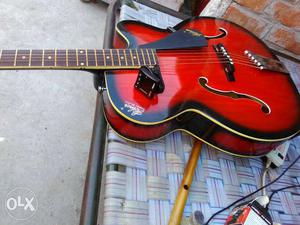 Red And Black Sunburst Jazz Guitar \