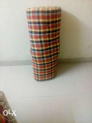 Red, Yellow And Black Plaid Gaddi for Bed