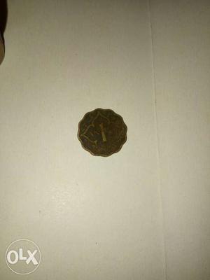 Round Copper Scalloped Edge Coin