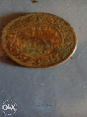 Round Gold Rupee Coin