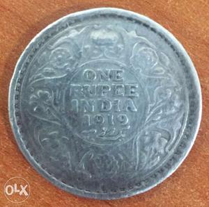 Round  Silver One Indian Coin