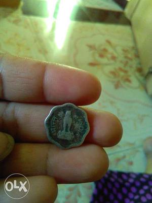Scalloped Silver Indian Coin