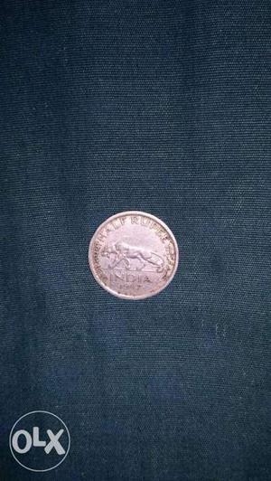 Silver coin.george vi king. half rupee