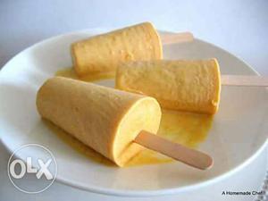 Three Yellow Popsicle Icecream