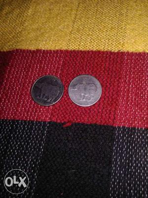 Two 25 Paise Indian Coins