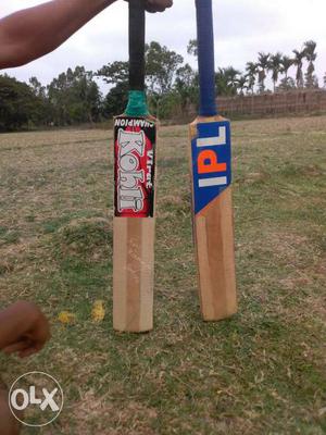 Two Brown Kohli And IPL Cricket Bats