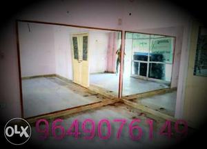 5*6 size three peaces of mirror with wooden frame