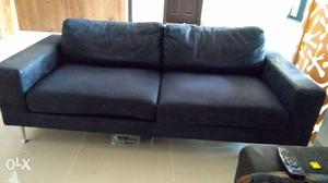 Black Fabric 2 +3 Seater Sofa