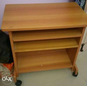 Brown Wooden Side Table With Shelf