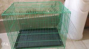 Green Steel Collapsible Pet Crate
