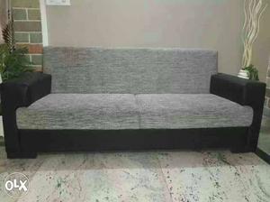 Grey And Black 2 Seat Sofa