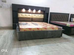 King size double bed with led light