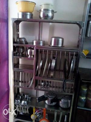 Kitchen steel utensils rack