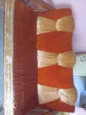 Orange And Brown Suede Couch