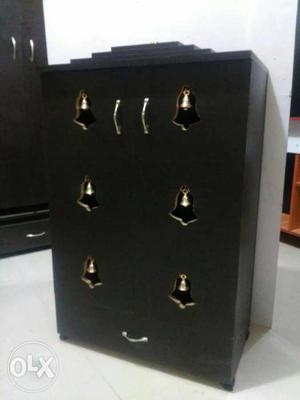Rectangular Black Wooden Cabinet