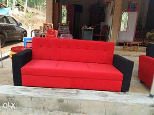 Red And Black Sofa