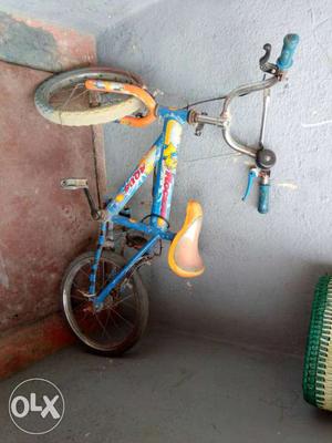 Toddler's Blue And Orange BMX Bike