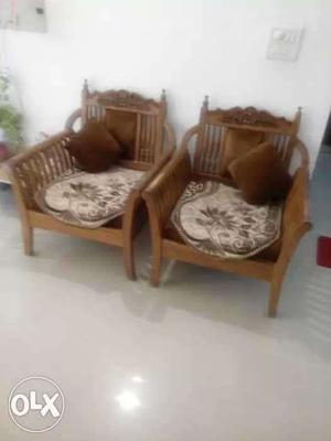 Urgent sell solid wood sofa & center table.