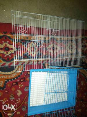White And Blue Pet Cage