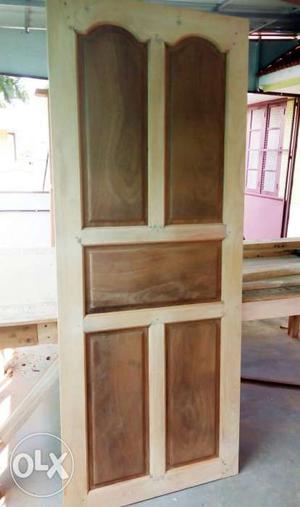 White And Brown Five Panel Aanjil Wooden Door