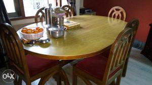 Wooden dining table 6 sitter set
