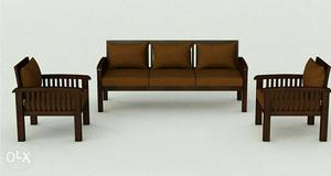 Wooden sofa and chairs