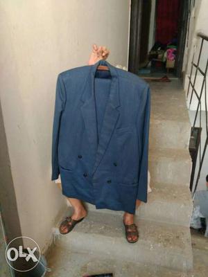 Blue Double Breasted Suit Jacket