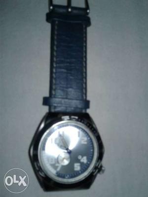 Fast track wrist watch with blue colour strap