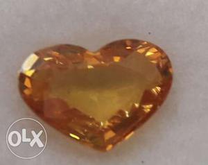 Fresh Natural Heart shape Yellow supphire stone with