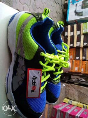 Green-and-blue Running Shoes