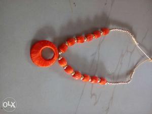Orange Silk Thread Necklace
