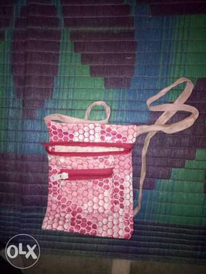 Pink And White Crossbody Bag