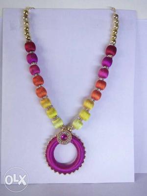 Pink And Yellow Necklace