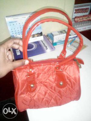 Quilted Red Tote Bag