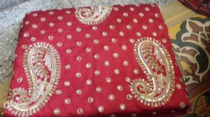 Red And Brown Paisley Printed Textile