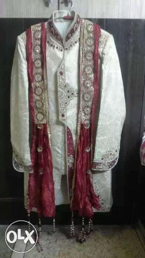 Red And White Floral Traditional Dress