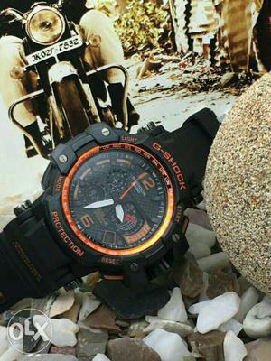 Round Black Casio G-Shock Chronograph Watch