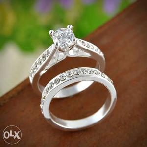 Silver Diamond Wedding Rings