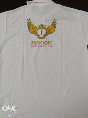 White And Brown Fashion Print Shirt