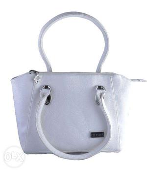 White ladies handbag PU leather