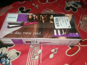 Women's Black And Pink Philips Hair Straightener Box