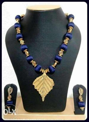 Women's Gold And Blue Jewelry Set