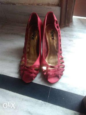 Women's Pair Of Red High Heel Shoes...Size 37