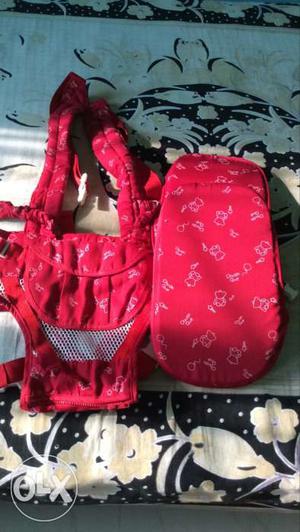 Baby's Red Animal Printed Carrier Set