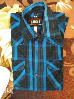 Black And Blue 100- I Dress Shirt