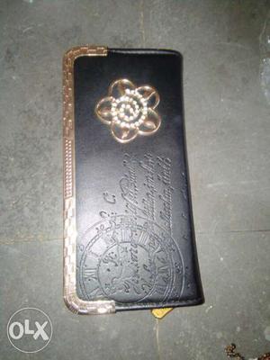 Black And Gold Leather Wallet