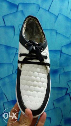 Black And White Leather Shoe